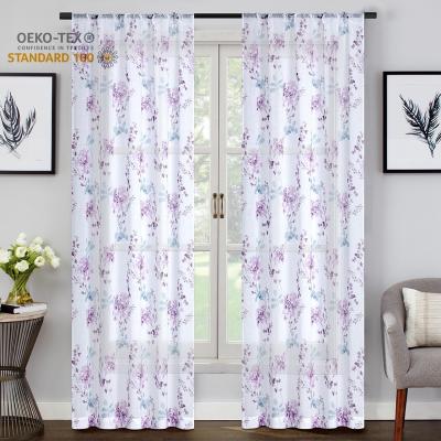 China Decoration Curtain Manufactures Flower Pink Pure Curtain Digital Curtains Wholesale Luxury for sale