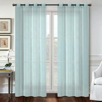 China Dolly Silver Foil Printed Curtain Cheap Ready Made Half Voile Decoration Sheer Polyester Curtain For Bedroom for sale