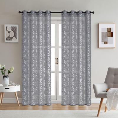 China Decoration Ready Stock All Our Website Factory Price Wholesale Cheap Jacquard Organza Curtain for sale