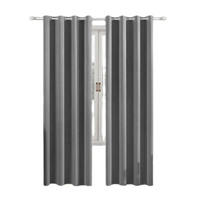 China Gray Keep Warm 100%polyester Blackout Sliding Door Curtain Blackout Wide Drapes for sale