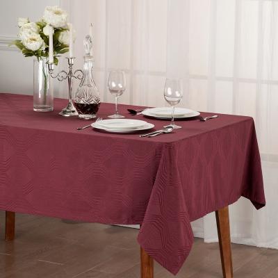 중국 Factory Hot Sale Polyester Cotton Yarn Waterproof Dyed Jacquard Tablecloth Custom Wedding 판매용