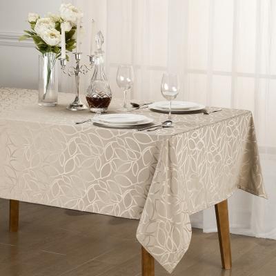 China Custom Christmas Waterproof Luxury Rectangle Jacquard Cotton Polyester Tablecloth for sale