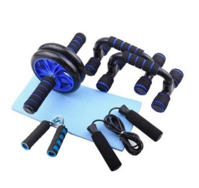 China Eco-friengly core exercise ab wheel abdominal roller set with handle pullers jump rope and knee pad for abs for sale