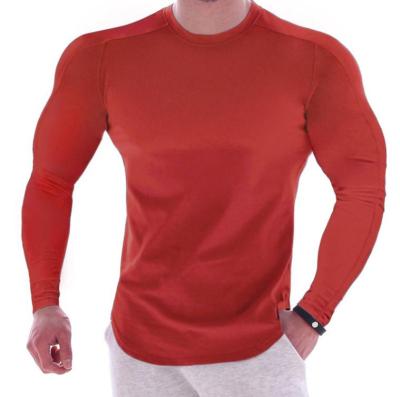 China 2021 QUICK DRY fitness men's sports girdle long T-shirt training plus size men's T-shirts casual sportswear for sale