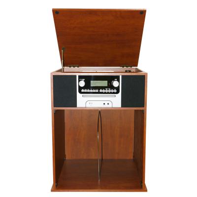 China AM/FM PLL CD Player with PHONO /AUX-IN/USB Listening and Recording Classic Retro Vintage Wood AM/FM High End Radio, CD/PHONO/USB Playing Built-in Stereo Speaker and Recording Player rotating plate for sale