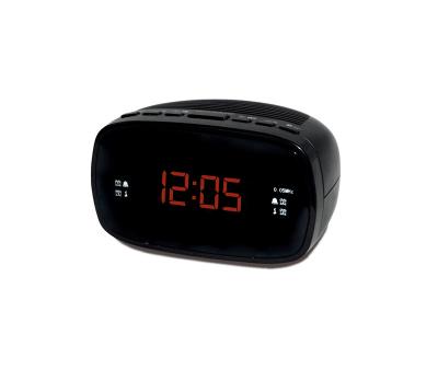 China AM/FM Dual Alarm Clock Radio Hotel 0.6 Inch Dual Alarm Clock Red LED AM/FM Radio With Built-in Mono Speaker for sale