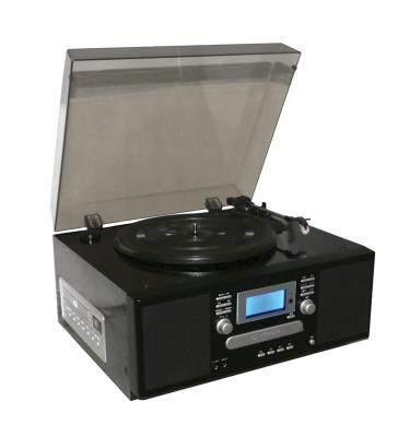 China AM/FM Turntable Radio Cassette Player w/CD Recorder, CD to CD Recording, Line IN/OUT Function Vinyl Turntable Player Retro for sale