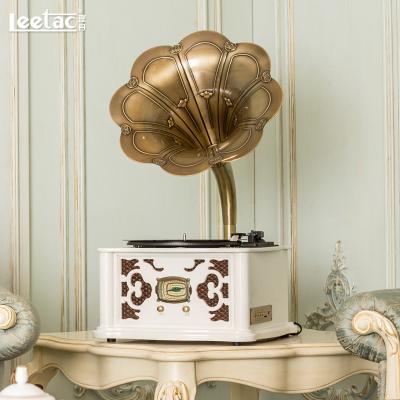 China Leetac vintage phonograph bluetooth speaker lp player turntable phonograph horn record player E-621D 627J for sale