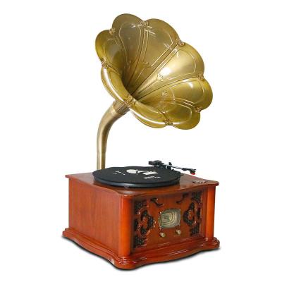 China Leetac Retro Vintage Classic Bluetooth Auxin USB CD FM Radio Vinyl Record Player Turntable Phonograph E-E6D51 for sale