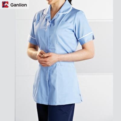 China Women's Single-Button Cool, Breathable And Anti-Outlook M Size Hospital Nursing Apparel Short Sleeve for sale