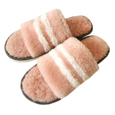 China Wholesale100% Women Fluffy Home Fur Cushioning Slips Wool Slippers for sale