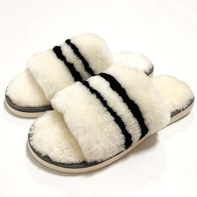 China Damping Warm Winter Women's Wool Slippers Women's Fur Home Slippers for sale