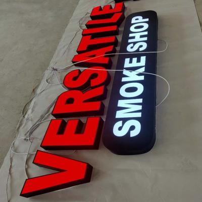 China Outdoor Waterproof Stainless Steel Store Frontlit Led Letter Board Store Low Led Smoke Sign for sale