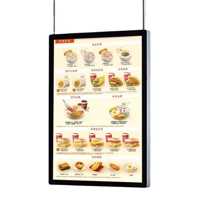 China A4-A0 LED menu board indoor magnetic milk tea shop restaurants suspension aluminum alloy price list advertising light box for sale