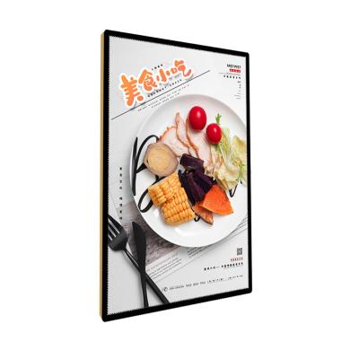 China Indoor Office Advertising Sign Customized Newest Sizes A4 A3 Glass Panel Super Slim Led Light Box for sale