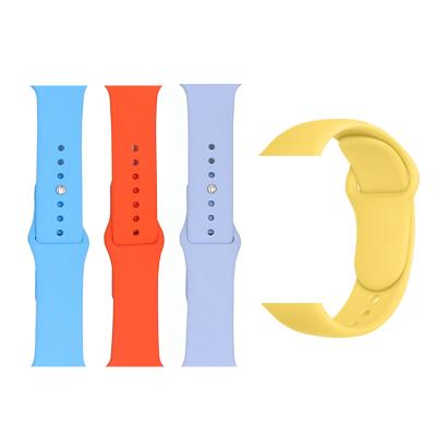 China Silicone Replacement Band Rubber Classic Strap For Apple Watch Band Series 7 6 5 4 3 2 1 For Watch Strap 38 40 42 44 Mm Watch Band for sale