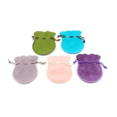 China Hotsale Promotion 9*12CM Jewelry Gift Bags Jewelry Storage Around Double Bottom Drawstring Sides Velvet Gourd Shape Velvet Jewelry Bag for sale