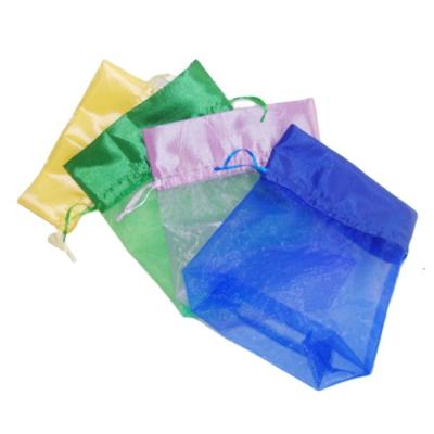 China Promotion Most Popular Color Mixed Place Bottom Makeup Jewelry Customized Drawstring Organza Splice Satin Gift Pouch for sale