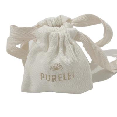 China Custom Eco-Friendly Organic Cotton Small Pouch Promotional Muslin Calico Fabric Canvas White Drawstring Bag With Logo Printed for sale