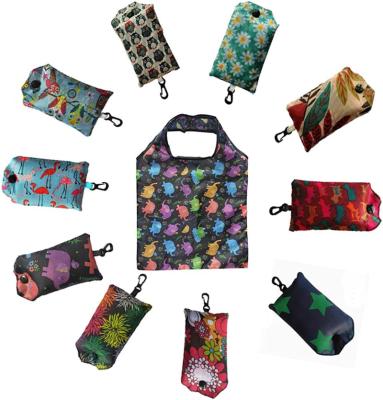 China Eco-friendly Reusable Collapsible Foldable Printing 210d Polyester RPET Bags Foldable Sublimation Bag for sale