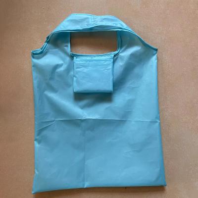 China Reusable collapsible collapsible grocery packaging rpet customization nylon portable polyester bags foldable shopping bag with custom logo for sale