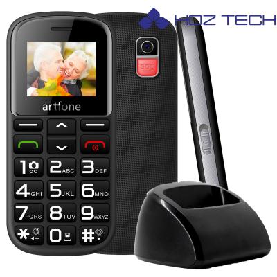 China Dual SIM Card MTK Quality Mobile Phone With Charging Cradle For Elderly Artfone CS182 for sale