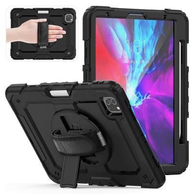 China High Protect Hard Hand Strap Tablet Case 360 ​​Degree Rotating Shockproof Outdoor PC+TPU Airbag Bracket T580 P610 9.7 10.2 12.9inch For iPad for sale