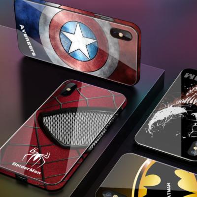 China Marvel Hero Design Sublimation Design Shockproof Phone Case Glass Protective Scratch For iPhone for sale