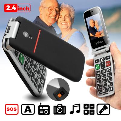 China Build In Factory Flash In Running Top Flip Mobile Phone SOS Artfone for sale