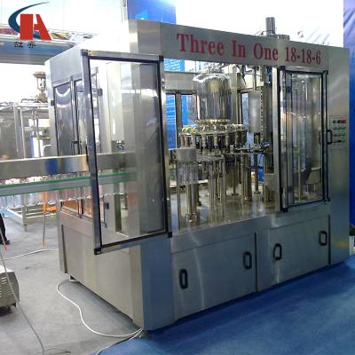 China Juicer Production Line Beverage Processing Machine , 3in1 Glass Bottle Juce Filling Machine Line for sale