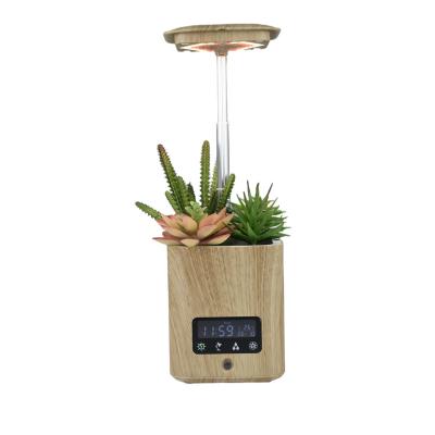 China CLASSIC High Quality Smart Desk Plant Pot Table Lamp with Humidifier and Air Purifier Speaker ClockTemperature Display for Kids Room for sale