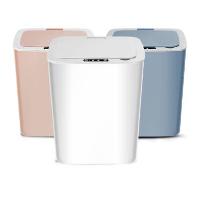 China New Technology Sustainable Intelligent Trash Can 14L Capacity 30cm Sensor Bathroom Automatic Smart Trash Cans With Lids for sale