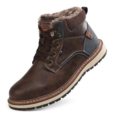 China Winter Flat Mens Shoes Mens High Tops Tooling Boots Work Plush Warm Cotton Shoes Snow Boots for sale