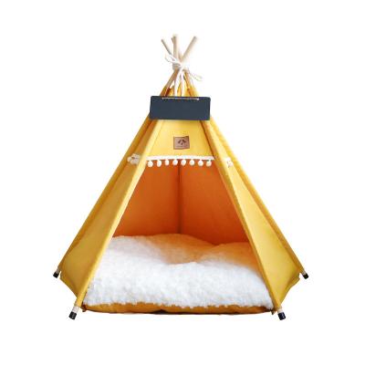 China Hand Wash Camping With You Five Sticks Cat Pet Teepee Dog Tent Comfortable Soft The Other Tent For Cat Dog for sale