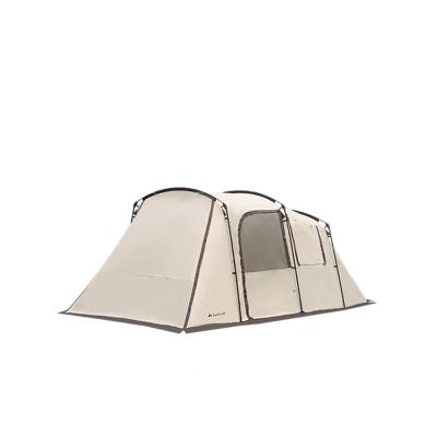 China Super large area with two bedrooms and one large living room family 8 person double layer tunnel luxury outdoor glamping rainproof tent for sale