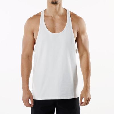 China Breathable High Quality Cotton Sleeveless Fitness Sports Wear Vest Gym Outdoor Mens Tank Top Wife Beater For Man for sale