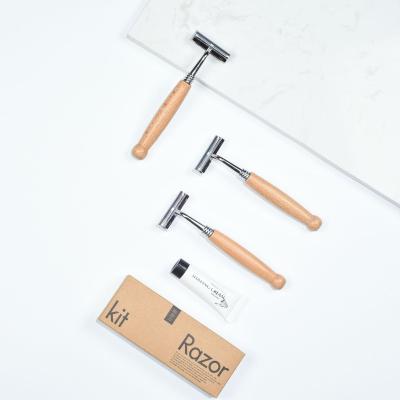 China High-grade-disposable-biodegradable-hotel-amenity-hotel set bamboo shaving razor for sale