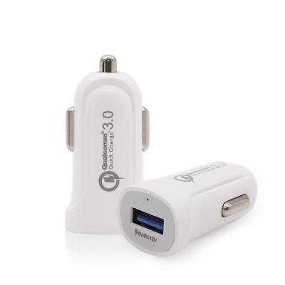 China MP3/MP4 Player QC3.0 Mini Fast Charging USB Mobile Phone Car Charger Single USB Adapter for sale