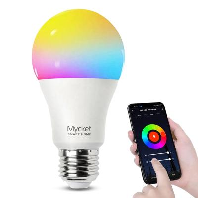 China Warm Lighting Wifi Voice Control LED Smart Wifi E27 Alexa Google Home RGB Energy Saving Light Bulb for sale