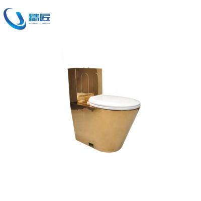 China Without Fender Stainless Steel Luxury Golden Toilet Bowl Piss Wc Toilet for sale