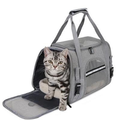 China Portable Foldable Comfortable Lightweight Airline Pet Carrier Wholesale Sling Bag Cat Carrier Approved Stored Cat Carrier for sale