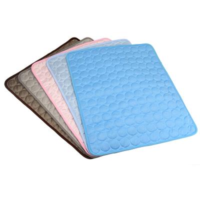 China Silk Pet Cat Mat Breathable Cold Cat Litter Pet Mat Summer Cool Dog Mat Travel Ice Cream Pet for sale