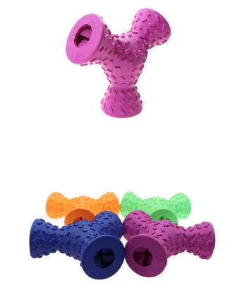 China Stocked OEM/ODM Pet Toys Rubber Indestructible Dog Toys Three Dog Food Chewing Toys for sale