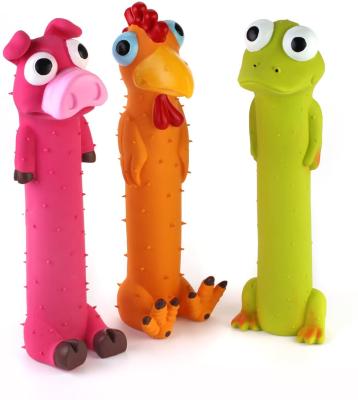 China Viable Pet Latex Squeaky Dog Toys Puppy Standing Animal Effort Stick Interactive Game Toy for sale