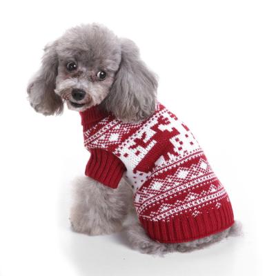 China Stocked Halloween Dog Clothes Knit Sweater Warm Holiday Winter Stripe Dog Clothes Sweet Fashionable Christmas for sale