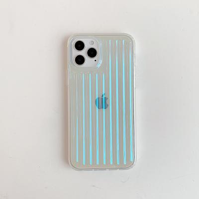 China Four Corner Protect Mobile Phone Shockproof Case Luggage Case Transparent Gradient Laser Soft Case For Iphone 12 for sale