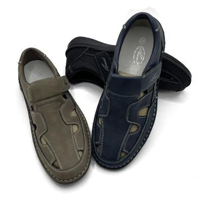 China New Lightweight Outdoor Beach Sandals Buckle Strap Design Male Real Pigskin for sale