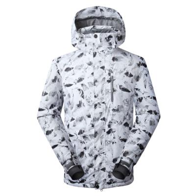 China High Quality Outdoor Winter Anti-UV Ski Jackets Men Waterproof Feather Pattern Snow White Black Jacket for sale