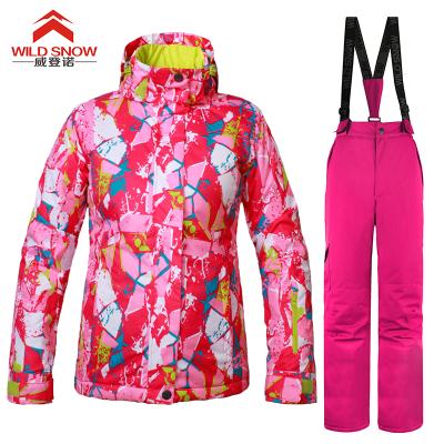 China Custom Made Professional Anti-UV Waterproof Hooded Winter OEM Factory Women Women Snow Suit For Women for sale