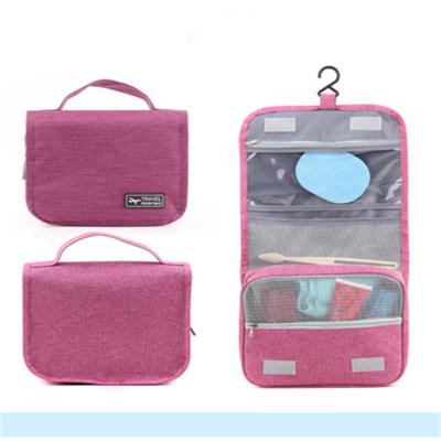 China Eco-Friendly Wholesale Accept Custom Made Men And Women Hanging Makeup Canvas Cosmetic Toiletry Bag Large Bags For Travel for sale